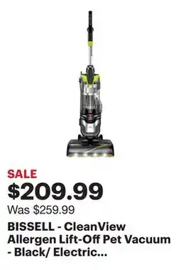 Best Buy BISSELL - CleanView Allergen Lift-Off Pet Vacuum - Black/ Electric Green offer