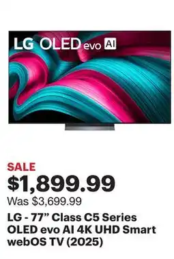 Best Buy LG - 77 Class C5 Series OLED evo AI 4K UHD Smart webOS TV (2025) offer