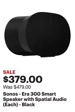 Best Buy Sonos - Era 300 Smart Speaker with Spatial Audio (Each) - Black offer