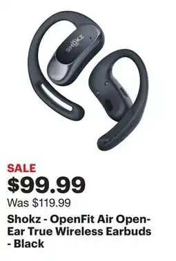 Best Buy Shokz - OpenFit Air Open-Ear True Wireless Earbuds - Black offer