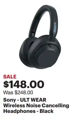 Best Buy Sony - ULT WEAR Wireless Noise Cancelling Headphones - Black offer