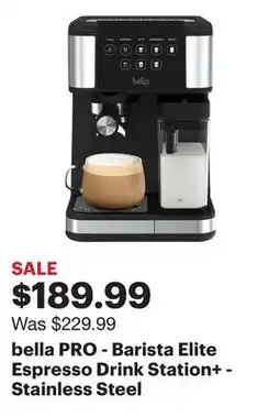 Best Buy bella PRO - Barista Elite Espresso Drink Station+ - Stainless Steel offer