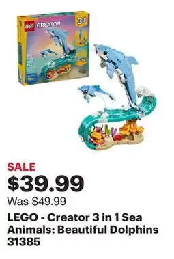 Best Buy LEGO - Creator 3 in 1 Sea Animals: Beautiful Dolphins 31385 offer