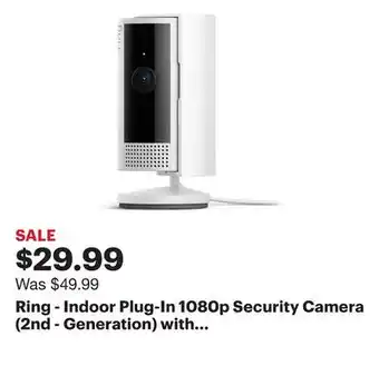 Best Buy Ring - Indoor Plug-In 1080p Security Camera (2nd - Generation) with Privacy cover - White offer