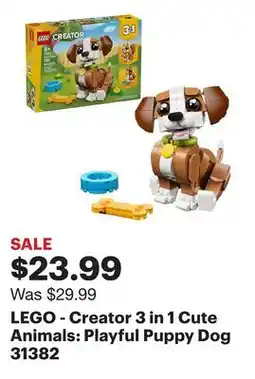 Best Buy LEGO - Creator 3 in 1 Cute Animals: Playful Puppy Dog 31382 offer