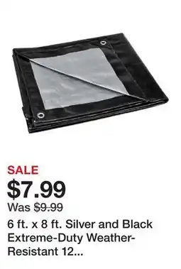 Harbor Freight Tools 6 ft. x 8 ft. Silver and Black Extreme-Duty Weather-Resistant 12 mil Tarp offer