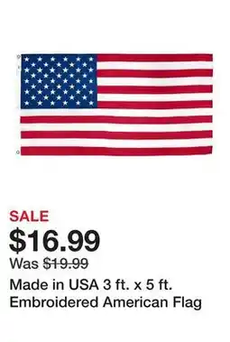 Harbor Freight Tools Made in USA 3 ft. x 5 ft. Embroidered American Flag offer