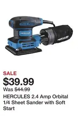 Harbor Freight Tools HERCULES 2.4 Amp Orbital 1/4 Sheet Sander with Soft Start offer