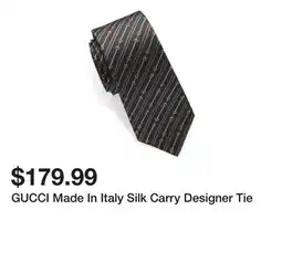 Marshalls GUCCI Made In Italy Silk Carry Designer Tie offer