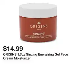 Marshalls ORIGINS 1.7oz Ginzing Energizing Gel Face Cream Moisturizer offer