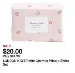 Marshalls LONDON KAYE Petite Cherries Printed Sheet Set offer