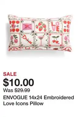 Marshalls ENVOGUE 14x24 Embroidered Love Icons Pillow offer