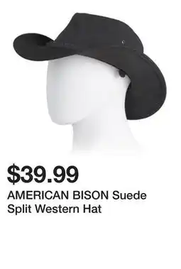 Marshalls AMERICAN BISON Suede Split Western Hat offer