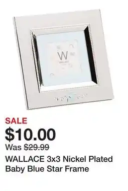 Marshalls WALLACE 3x3 Nickel Plated Baby Blue Star Frame offer