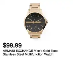 Marshalls ARMANI EXCHANGE Men's Gold Tone Stainless Steel Multifunction Watch offer