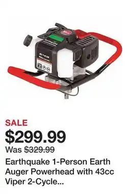 Tractor Supply Company Earthquake 1-Person Earth Auger Powerhead with 43cc Viper 2-Cycle Engine offer