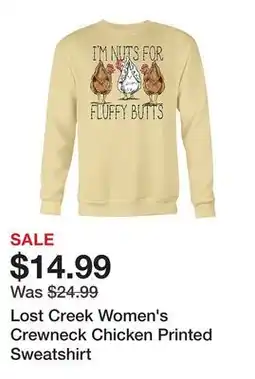 Tractor Supply Company Lost Creek Women's Crewneck Chicken Printed Sweatshirt offer