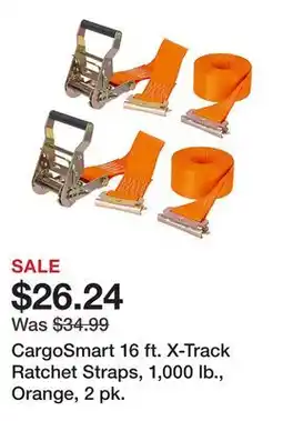 Tractor Supply Company CargoSmart 16 ft. X-Track Ratchet Straps, 1,000 lb., Orange, 2 pk offer