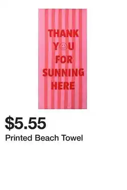 Five Below Printed Beach Towel offer