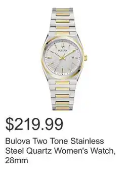 Costco Bulova Two Tone Stainless Steel Quartz Women's Watch, 28mm offer