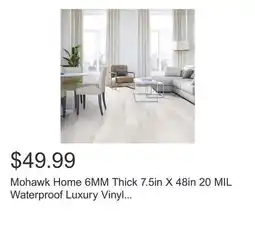 Costco Mohawk Home 6MM Thick 7.5in X 48in 20 MIL Waterproof Luxury Vinyl Plank Flooring (17.3 sq ft/ctn) offer