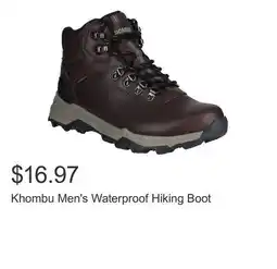 Costco Khombu Men's Waterproof Hiking Boot offer