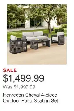 Costco Henredon Cheval 4-piece Outdoor Patio Seating Set offer