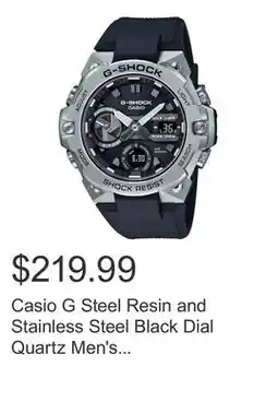 Costco Casio G Steel Resin and Stainless Steel Black Dial Quartz Men's Watch, 49.6 mm offer