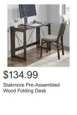 Costco Stakmore Pre-Assembled Wood Folding Desk offer