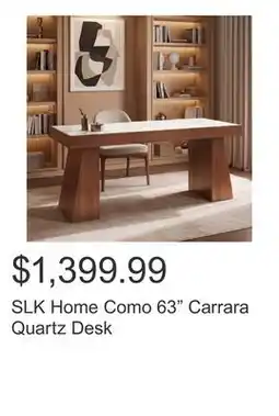 Costco SLK Home Como 63 Carrara Quartz Desk offer