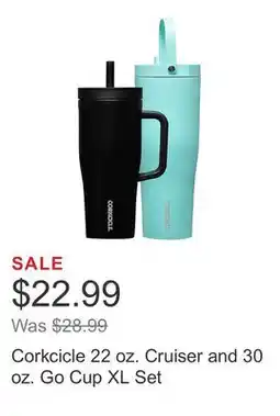 Costco Corkcicle 22 oz. Cruiser and 30 oz. Go Cup XL Set offer