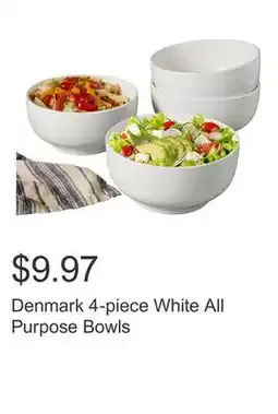 Costco Denmark 4-piece White All Purpose Bowls offer