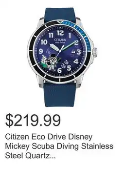 Costco Citizen Eco Drive Disney Mickey Scuba Diving Stainless Steel Quartz Men's Watch, 46mm offer