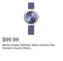 Costco Bering Classic Stainless Steel Lavender Dial Women's Quartz Watch, 31mm offer