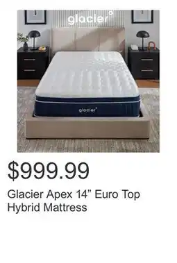 Costco Glacier Apex 14 Euro Top Hybrid Mattress offer