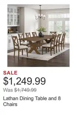 Costco Lathan Dining Table and 8 Chairs offer