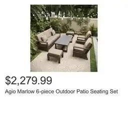 Costco Agio Marlow 6-piece Outdoor Patio Seating Set offer
