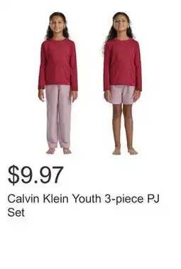Costco Calvin Klein Youth 3-piece PJ Set offer
