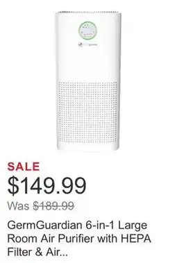 Costco GermGuardian 6-in-1 Large Room Air Purifier with HEPA Filter & Air Quality Monitor offer