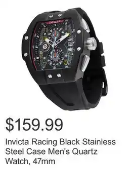 Costco Invicta Racing Black Stainless Steel Case Men's Quartz Watch, 47mm offer