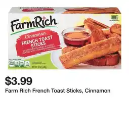 Wegmans Farm Rich French Toast Sticks, Cinnamon offer