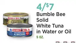 Heinen's Bumble Bee Solid White Tuna in Water or Oil offer