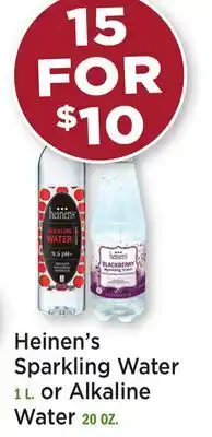 Heinen's Heinen's Sparkling Water or Alkaline Water offer