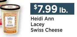 Heinen's Heidi Ann Lacey Swiss Cheese offer
