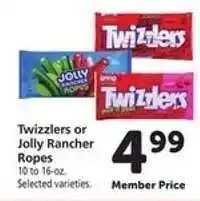 Safeway Twizzlers or Jolly Rancher Ropes offer