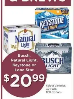 Kroger Busch, Natural Light, Keystone or Lone Star offer