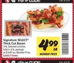 Safeway Signature SELECT Thick-Cut Bacon offer