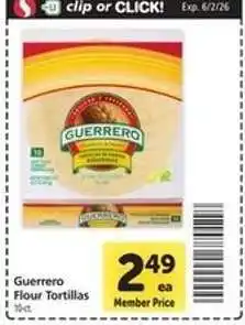 Safeway Guerrero Flour Tortillas offer