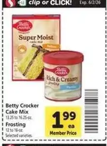 Safeway Betty Crocker Cake Mix & Frosting offer