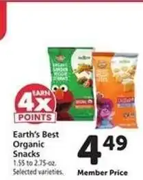 Safeway Earth's Best Organic Snacks offer